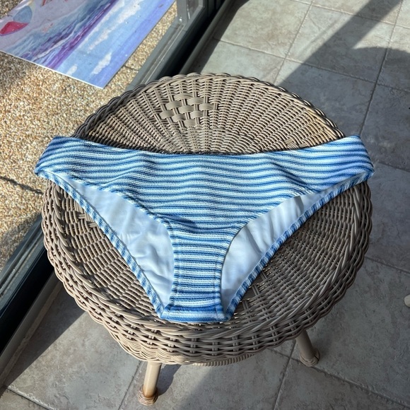 NEW J.Crew Blue White Ottoman Striped Ribbed Cheeky Bottom Swim XXL BF210 - Picture 10 of 15